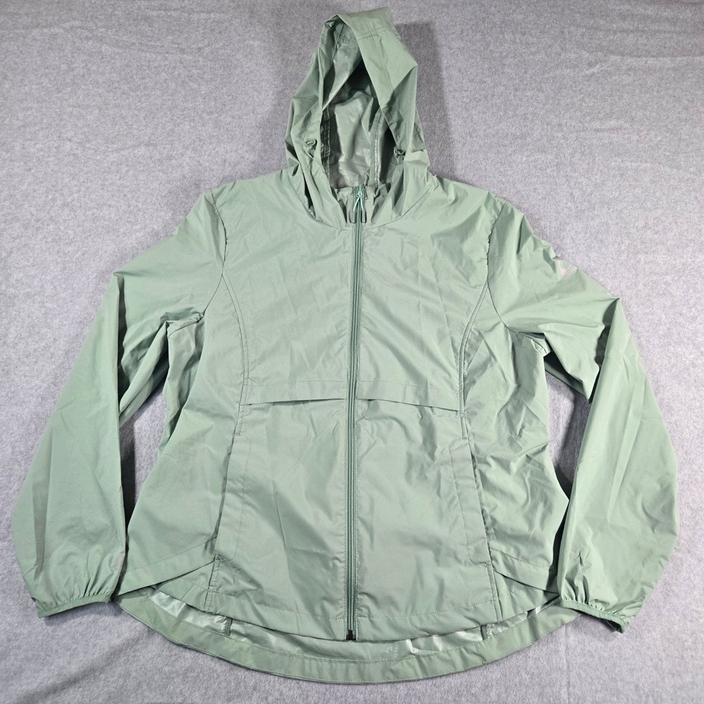 Gerry Womens Sage Green Hooded Windbreaker Jacket Mesh Lined XL 1666022